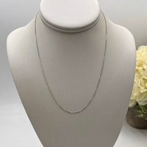 Designer 14K White Gold Cable Link Timeless Chain Necklace 18", 1.6 grams
